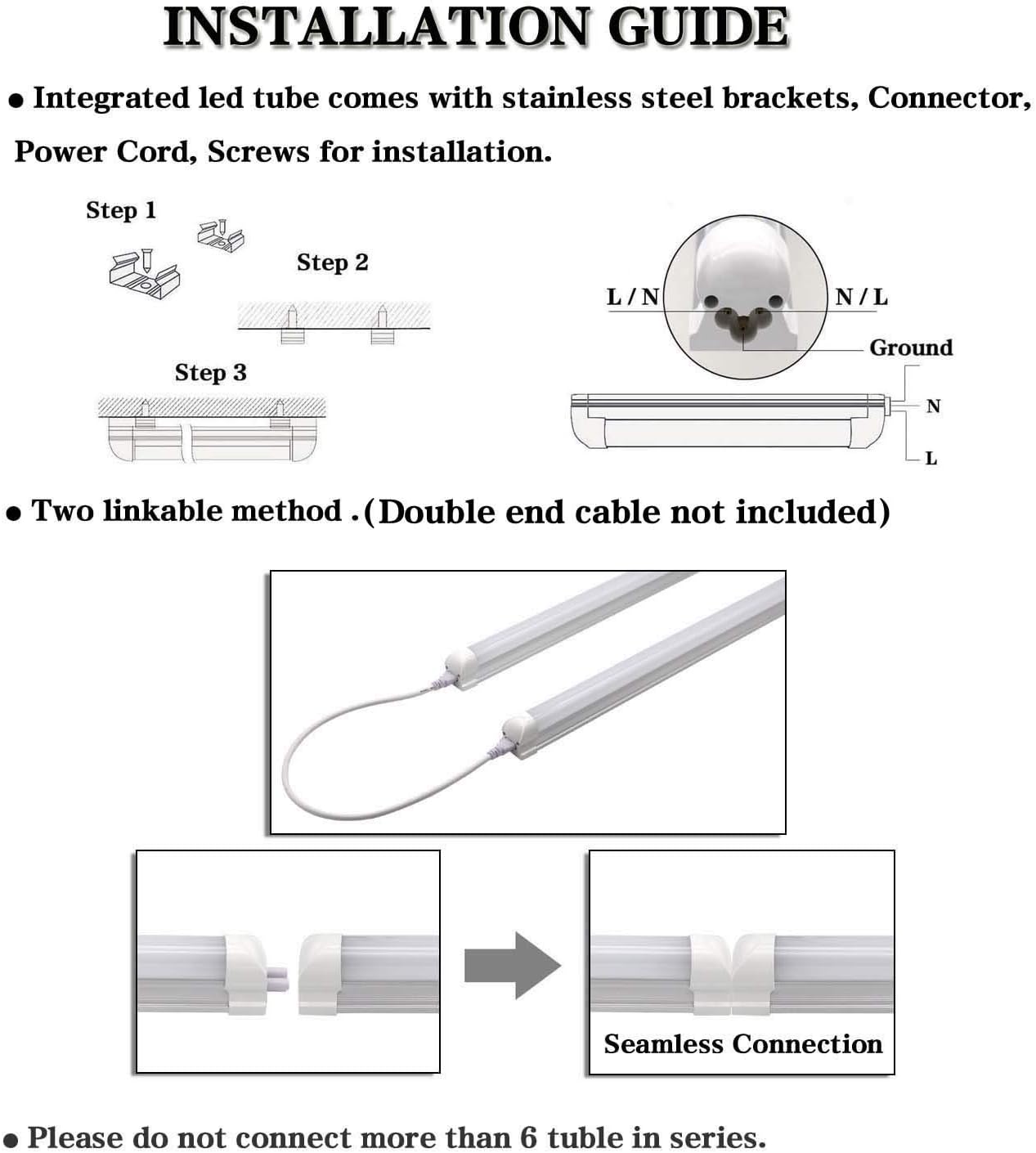 Flаѕh Dеаlѕ - 70% оƒƒ T8 Integrated Single Fixture, 2FT Led Tube Light, Double Row, 1680lm, 6000k White, 15W, Utility Shop Light, Ceiling and Under Cabinet Light, Corded Electric with Built-in ON/Off Switch (Pack of 2)