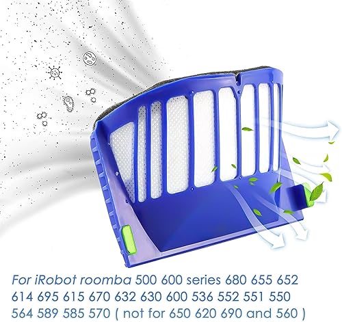 Miniatura 5 de Piezas de repuesto para aspiradora iRobot Roomba 600 Series 690 980 670 660 651 650 630 614 595 585 564 552, 6 kit de reabastecimiento, 6 cepillos
