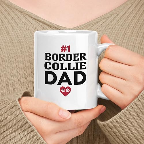muggable Regalo divertido para los amantes de Border Collie, regalo para el día del padre. Taza de cerámica blanca de 11 oz, 15 oz disponible en Yaxa Colombia