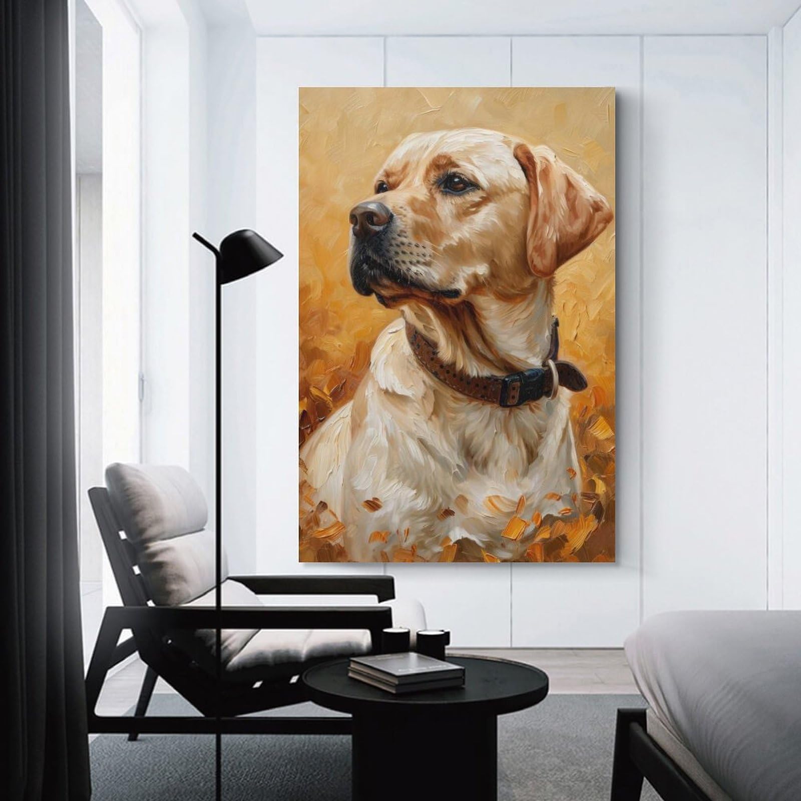 Junmoney Golden Lab Radiance Home Decor Wall Art, 24x36inch(60x90cm), for Apartments, Flats Or New Home Decor, An Easy Choice for New Home Styling
