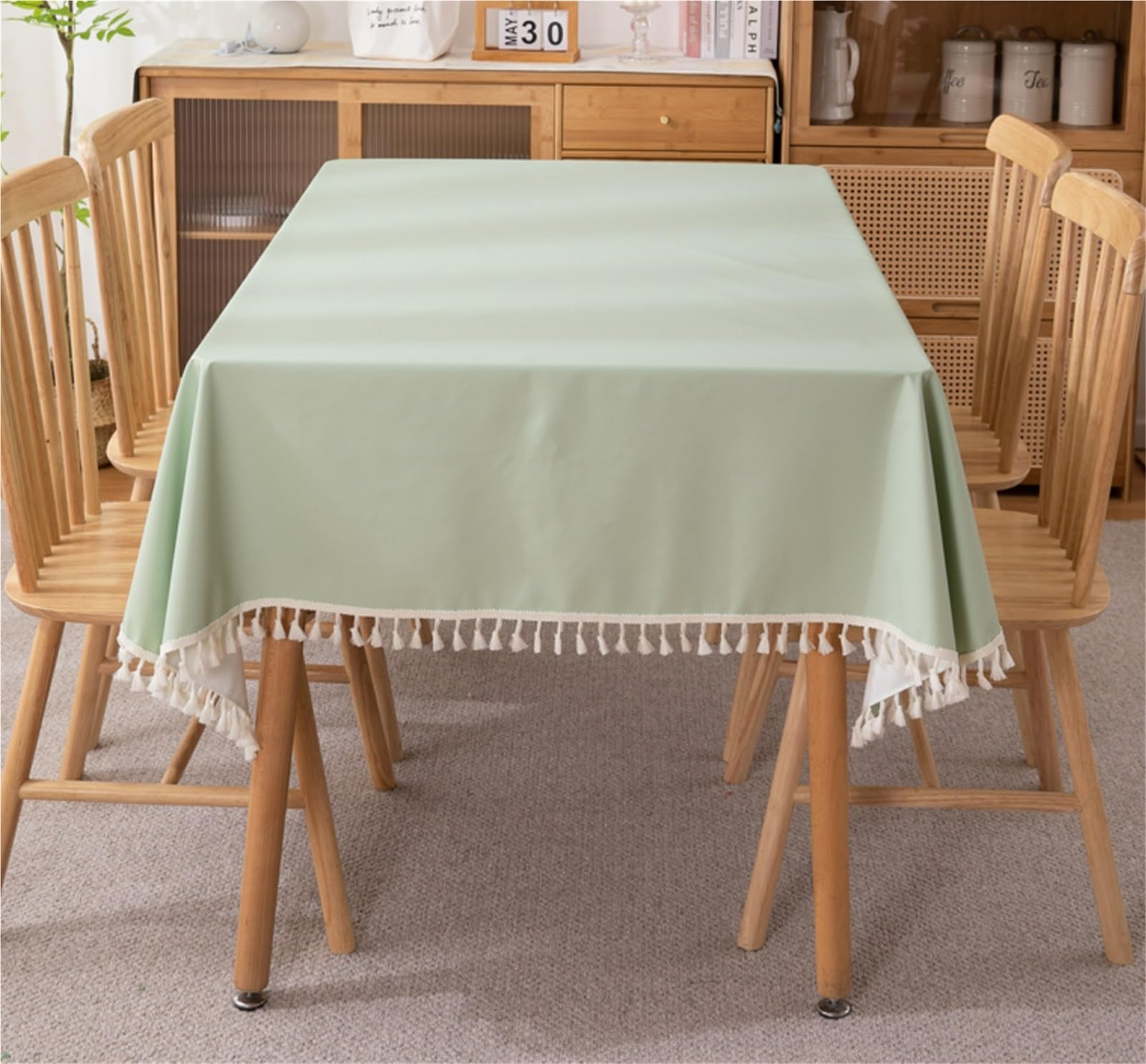 Nappe imperméable en PVC lavable pour table basse et salle à manger rectangulaire