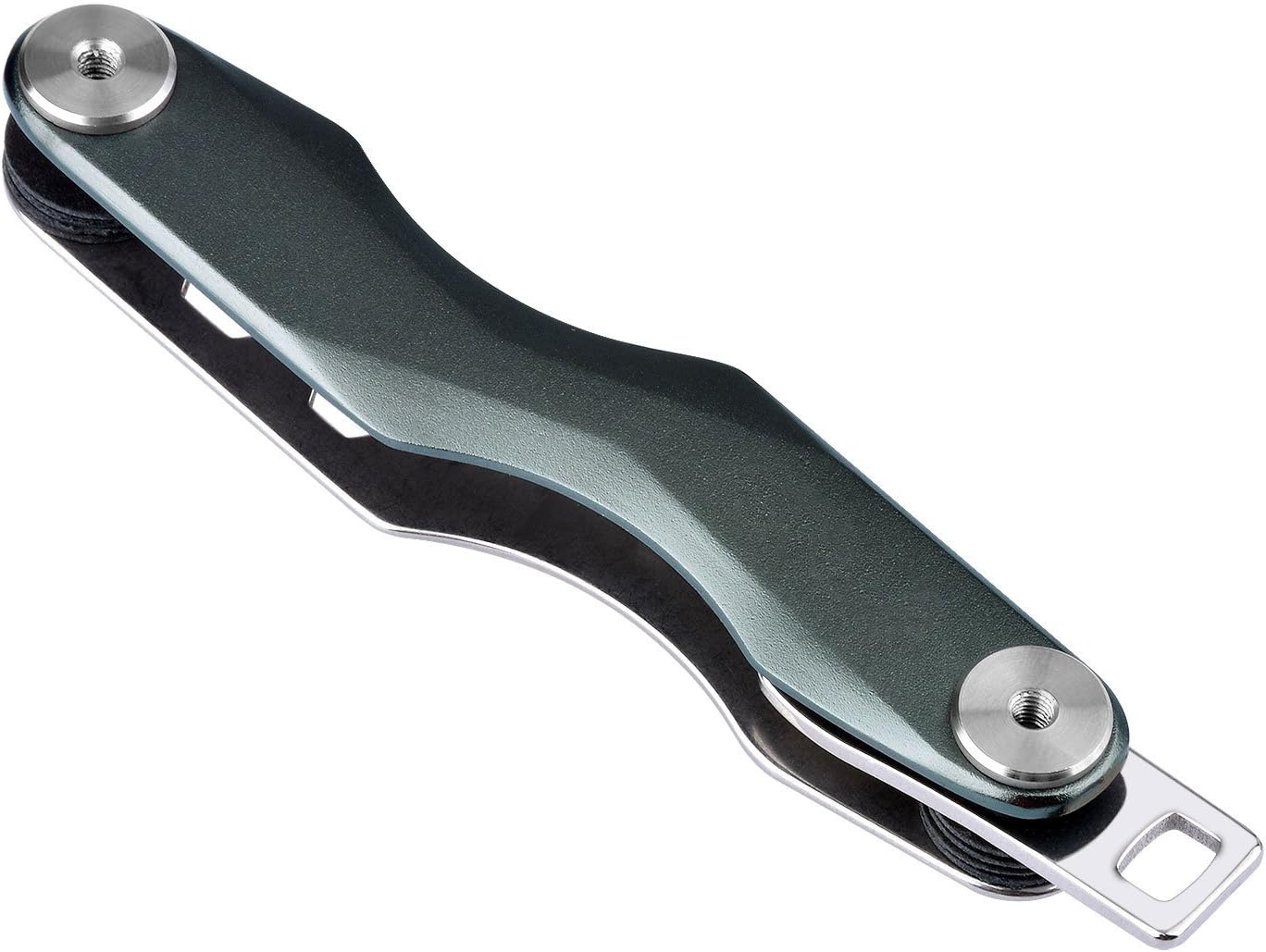 Powerdelux | Compact Key Holder and Keychain Organizer with Bottle Opener(2-16 Keys,Gray)