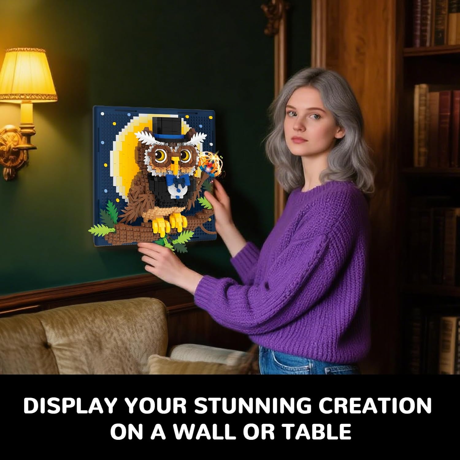 Magic Owl Animal 3D Wall Art Micro Mini Building Blocks Set, Unique Home Wall Decor or Table Display, Ideal Gift Toy for Adults & Boys Girls 14+ (1272 PCS)