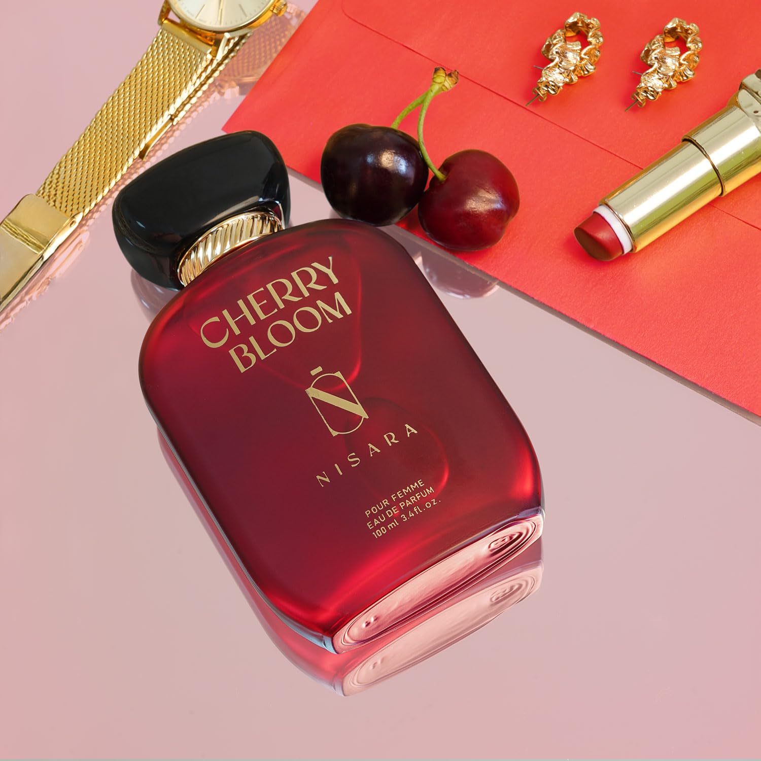 Nisara Cherry Bloom Gourmet EDP Perfume, for Women,100 ml | Premium Long Lasting Eau De Parfum | Fruity & Floral Fragrance with Cherry, Plum, Tuberose, Vanilla, Musk, Amber, Sandalwood Notes for Her 3