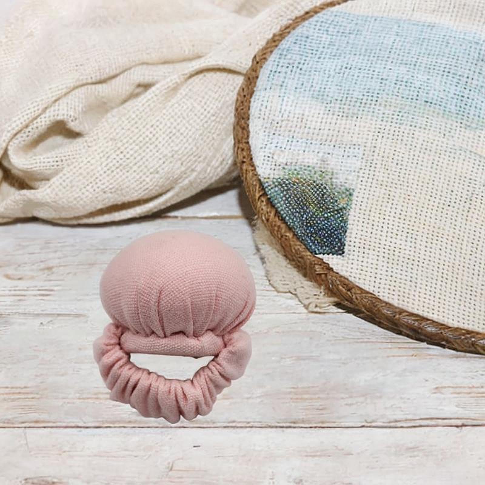 Nishiyuenyi Pin Cushion Ring Finger Pincushion,Creative Portable for Sewing Needle Holder for Quilting DIY Craft Manual Sewing Supplies, Pink