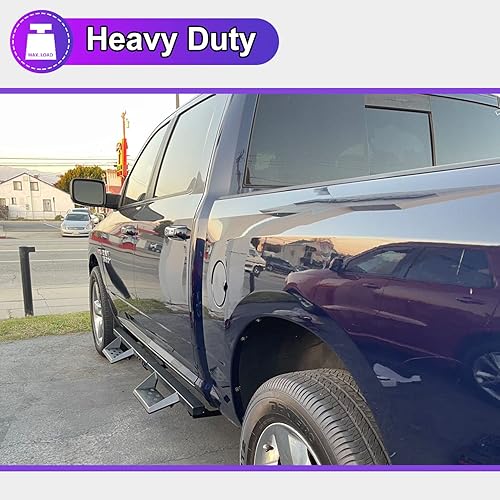 Miniatura 8 de NIXON OFFROAD Estribos laterales compatibles con Dodge Ram 1500 Crew Cab 2019, 2020, 2021, 2022, 2023, 2019, 2020, 2023, escalón lateral de 4