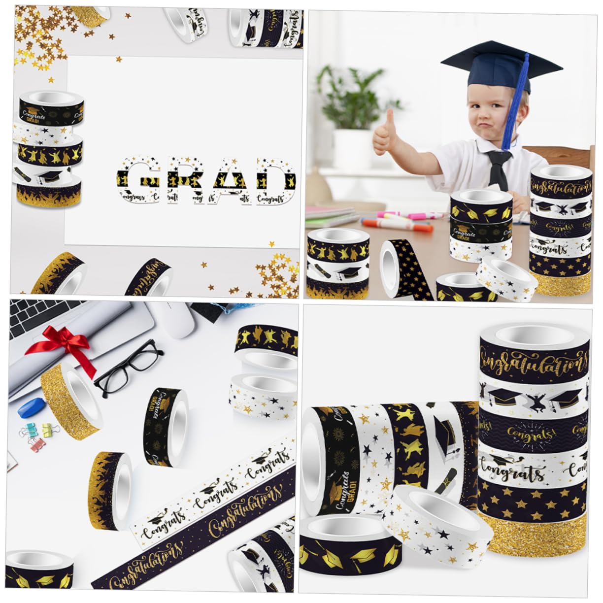Operitacx 48rollen Dekorative Washi Tapes Für Abschlussfeiern Scrapbooking Bastelbedarf Klebeband Für Journale Und Kreative Projekte Klare Farben Und Muster Leicht Ablösbar