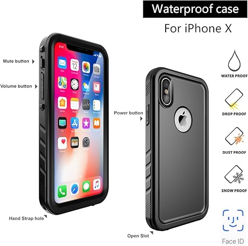 Miniatura 4 de SPORTLINK Funda impermeable para iPhone XiPhone Xs - 360 cuerpo completo a prueba de golpes a prueba de polvo con protector de pantallacámara