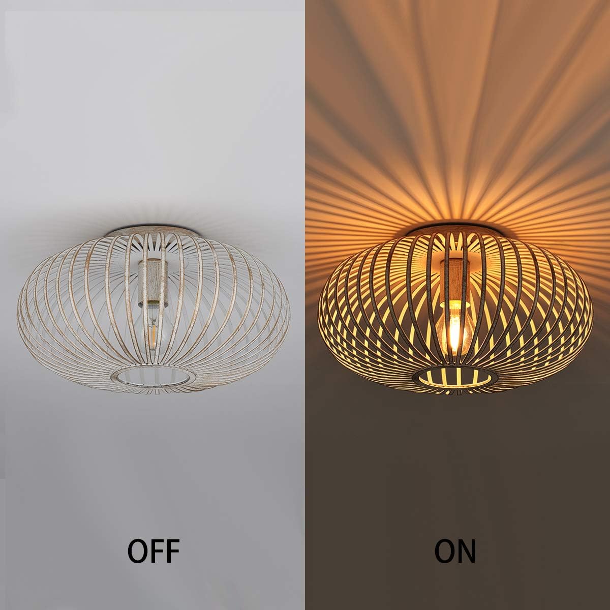 Nеw Prоduсt YLONG-ZS Industrial Ceiling Light Fixture Semi-Flush Mount for Dining Room, Bedroom, Cafe, Bar, Corridor, Hallway, Entryway, Passway,White Finish