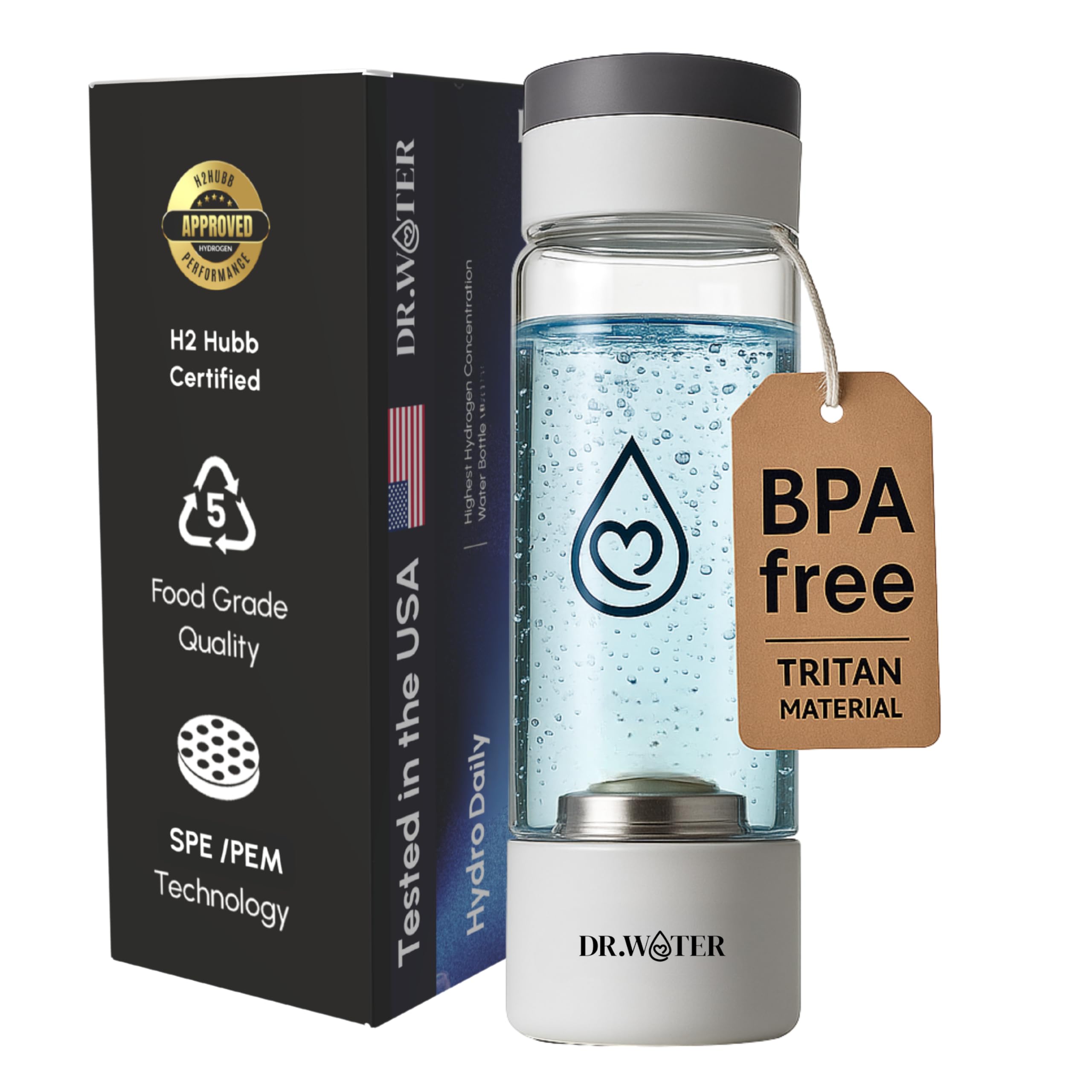 リラクゼーショングッズ Dr. Hydrogen Bottle 250ml Amazon.com: Dr.Water Hydrogen Water Bottle | 3X More