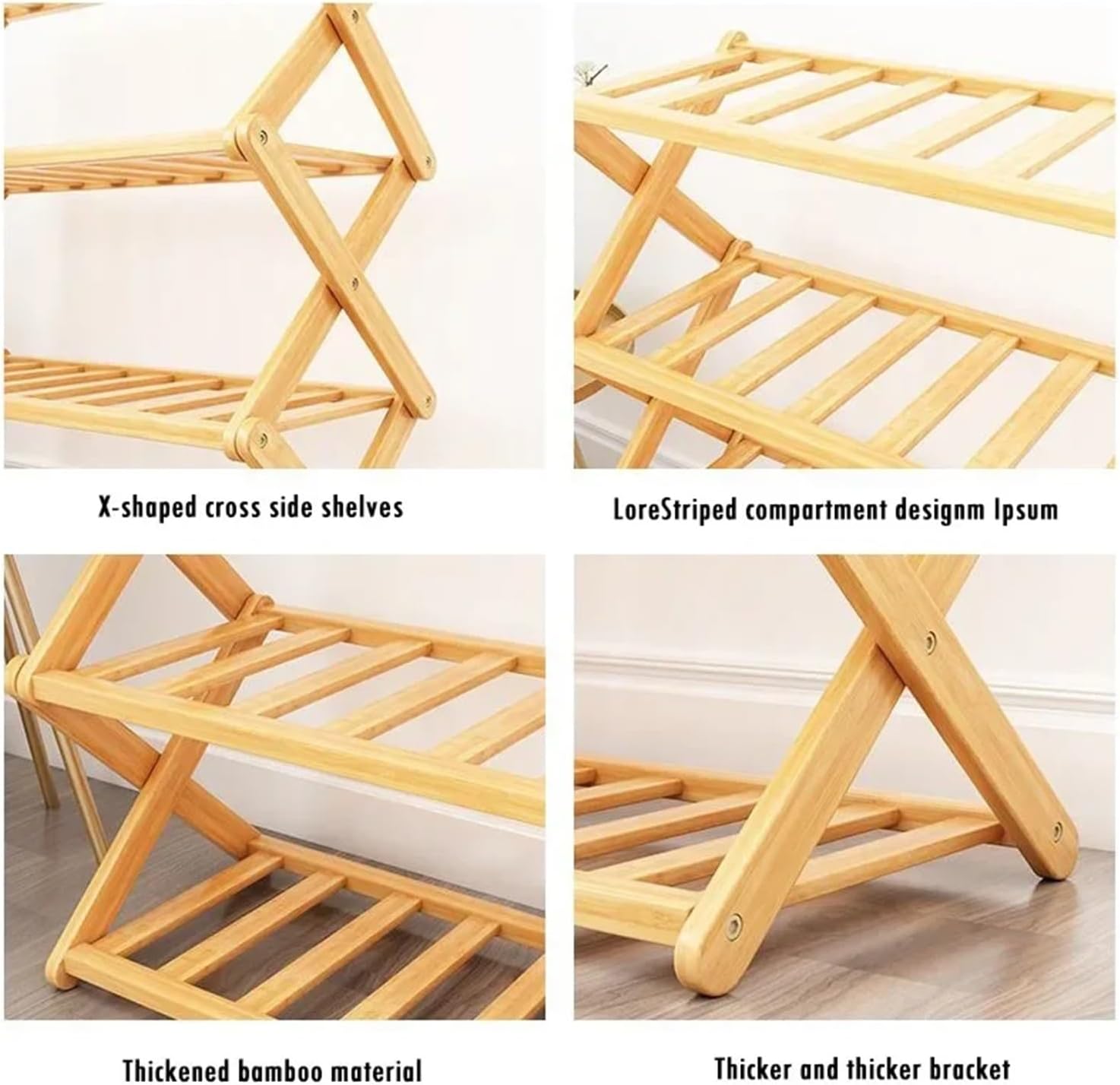 Compatible for Multilayer Bamboo Folding Shoe Rack Entrance Hallway Storage Shelf Home Furniture Shoes Cabinet