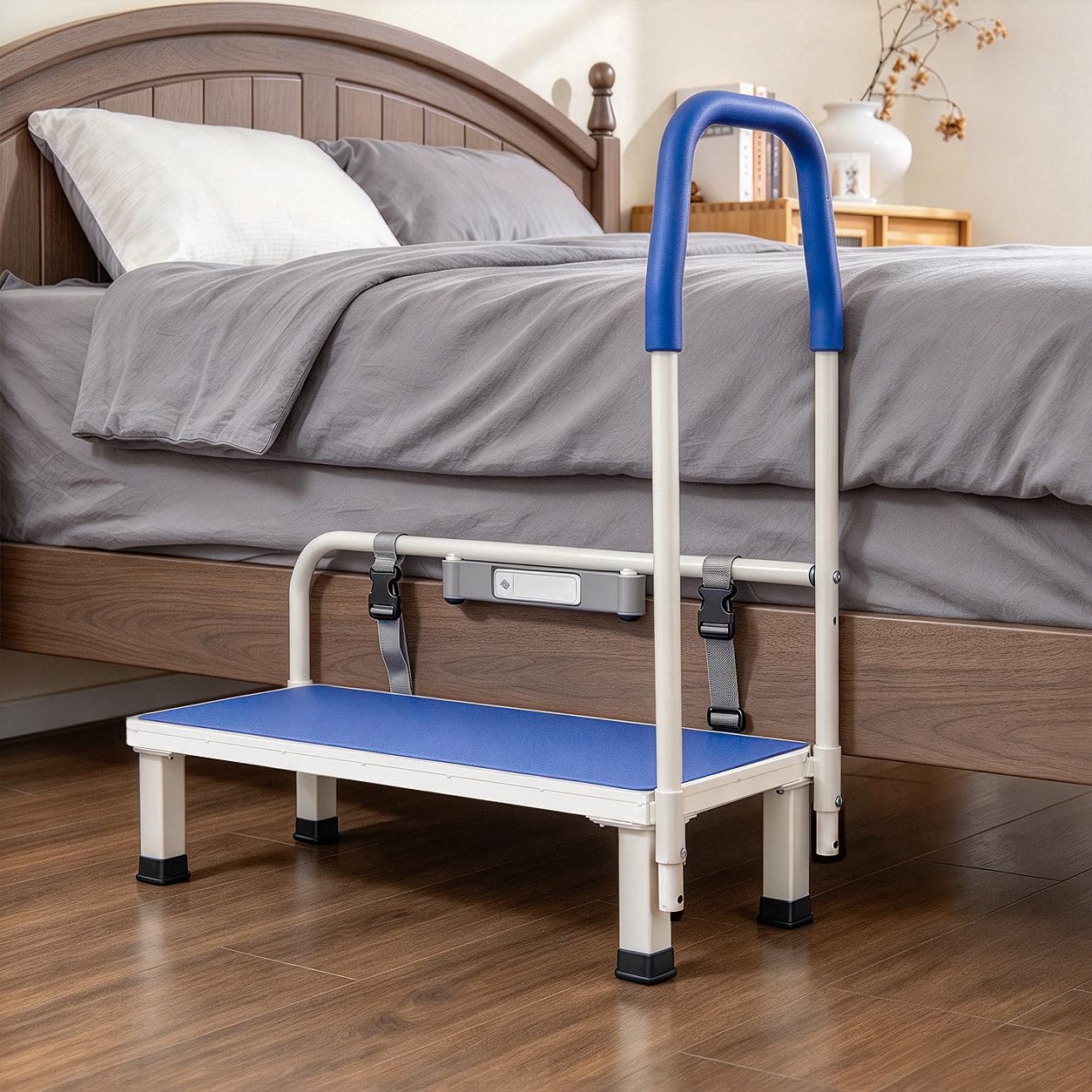 Bed Step Stool with Handle, Bed Steps for High Beds for Adults