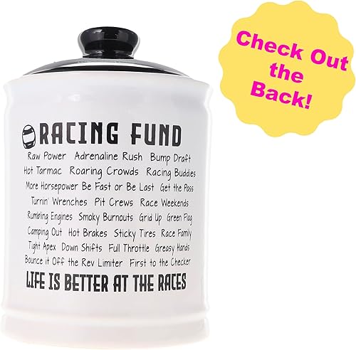 Miniatura 2 de Regalos para hombres, alcancía de fondo de carreras, tarro de cerámica de caramelo de carreras con tapa, regalos únicos para auto, regalos para