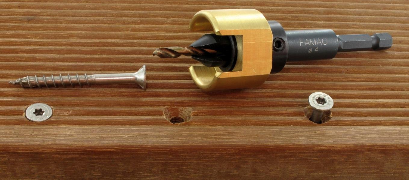 FAMAG 3577 Fräsersatz 4mm mit Tiefenanschlag, Senker Durchmesser 12mm