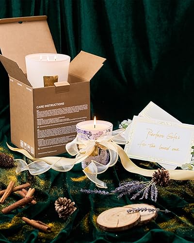 Miniatura 7 de M&SENSE - Vela aromática de cera de soja natural, 14.1 onzas, 60 horas, larga duración, combustión lenta, para decoración del hogar, vela de