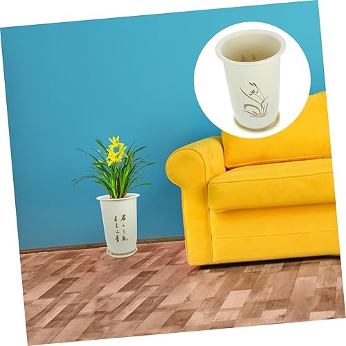 Miniatura 3 de balacoo Maceta de arcilla morada, maceta de orquídea con platillo con soporte, maceta para suculentas, contenedor pequeño para plantas, decoración