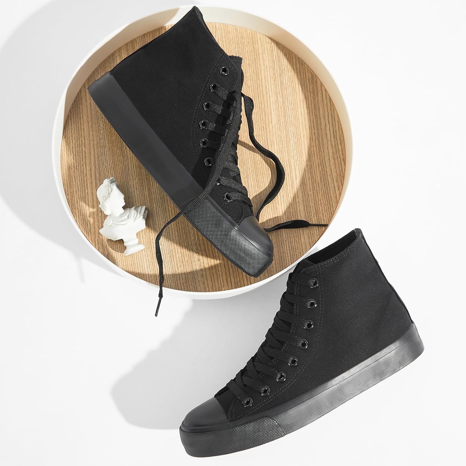 Womens Canvas Sneakers High Top Lace ups Casual Walking Shoes - Image 8