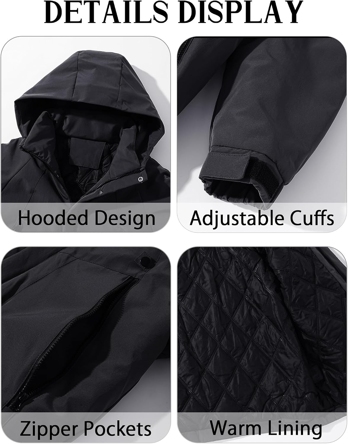 SEAUR Girl Winter Ski Jacket Boys Fleece Snow Coat Kids Waterproof Hooded Clothes Teen Warm Cute 7-14 Years