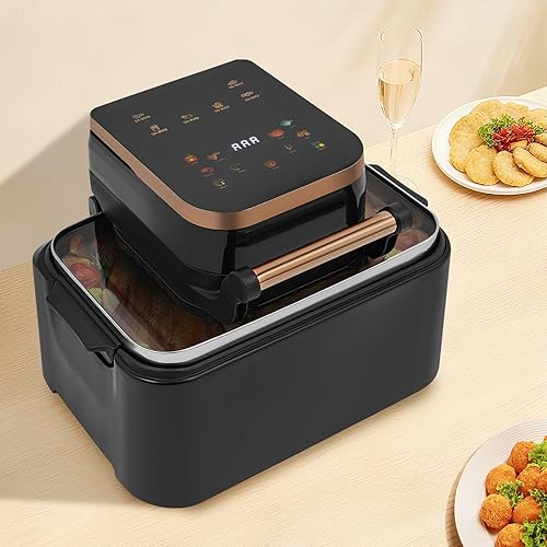 Miniatura 9 de Freidora de aire grande, freidora de aire digital de 12.68 cuartos de galón con temporizador y temperatura ajustables, 6 modos preestablecidos,