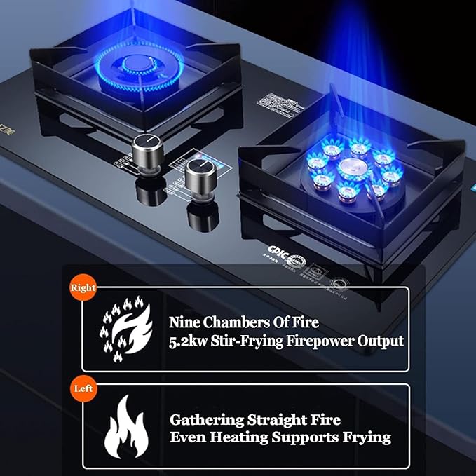 Estufa de Gas 2 Puestos 75 cm Empotrable miniatura 4