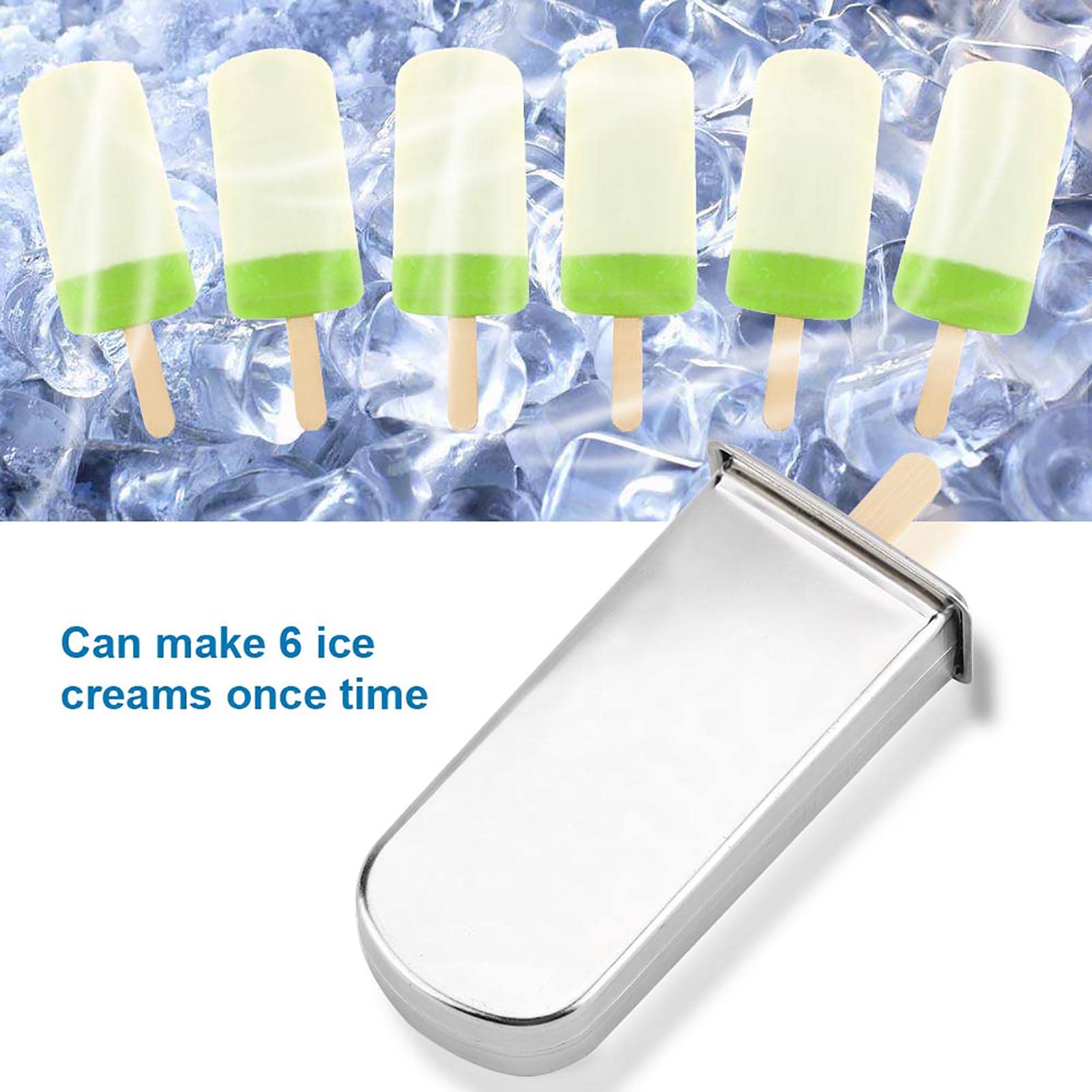 CCYLEZ Molde para Helado de Acero Inoxidable, Fabricante de Paletas de 6
