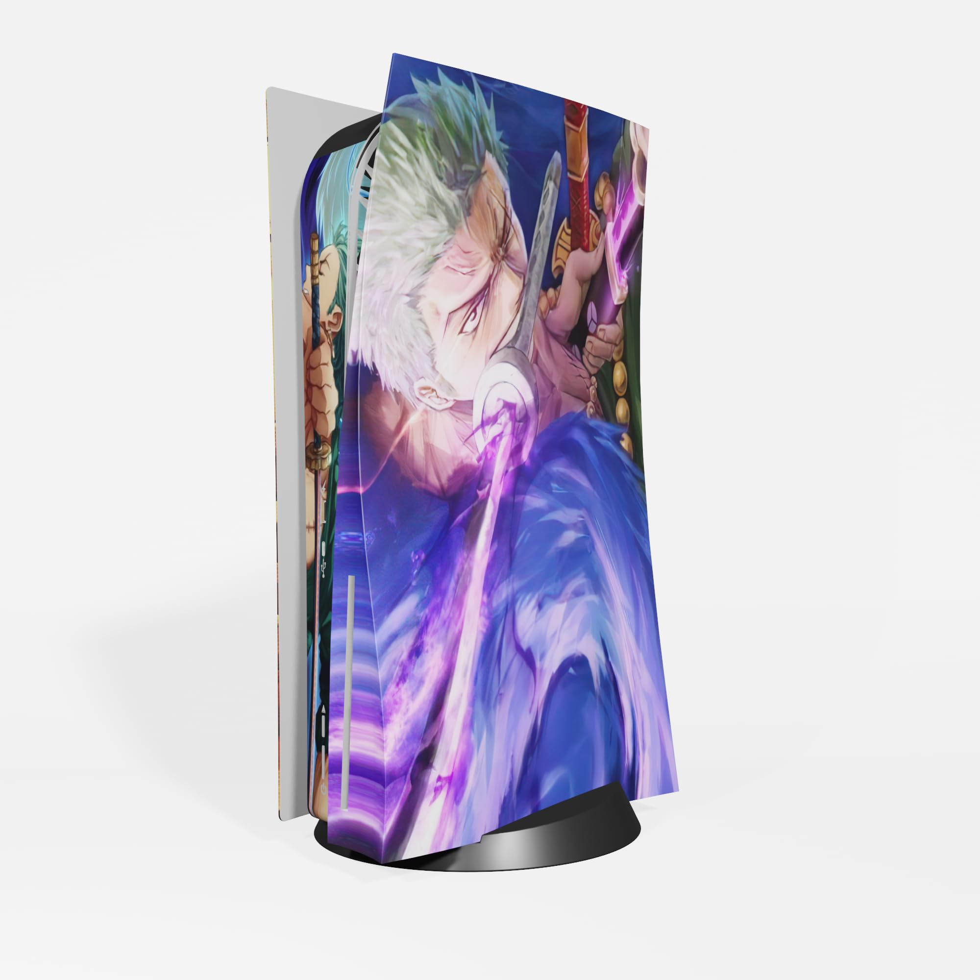 MaD Vision® Extra-Durable Skin Kit per PlayStation 5 (PS5) Disc | Set di Pellicole Adesive in Vinile Opaco per la Console e 2 Controller - per Anime|OnePiece Manga Design