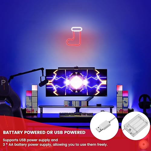 Miniatura 10 de Decoración de palmera tropical, letrero de neón de palmera alimentada por USB y batería, decoraciones de fiesta Luau, decoraciones de fiesta