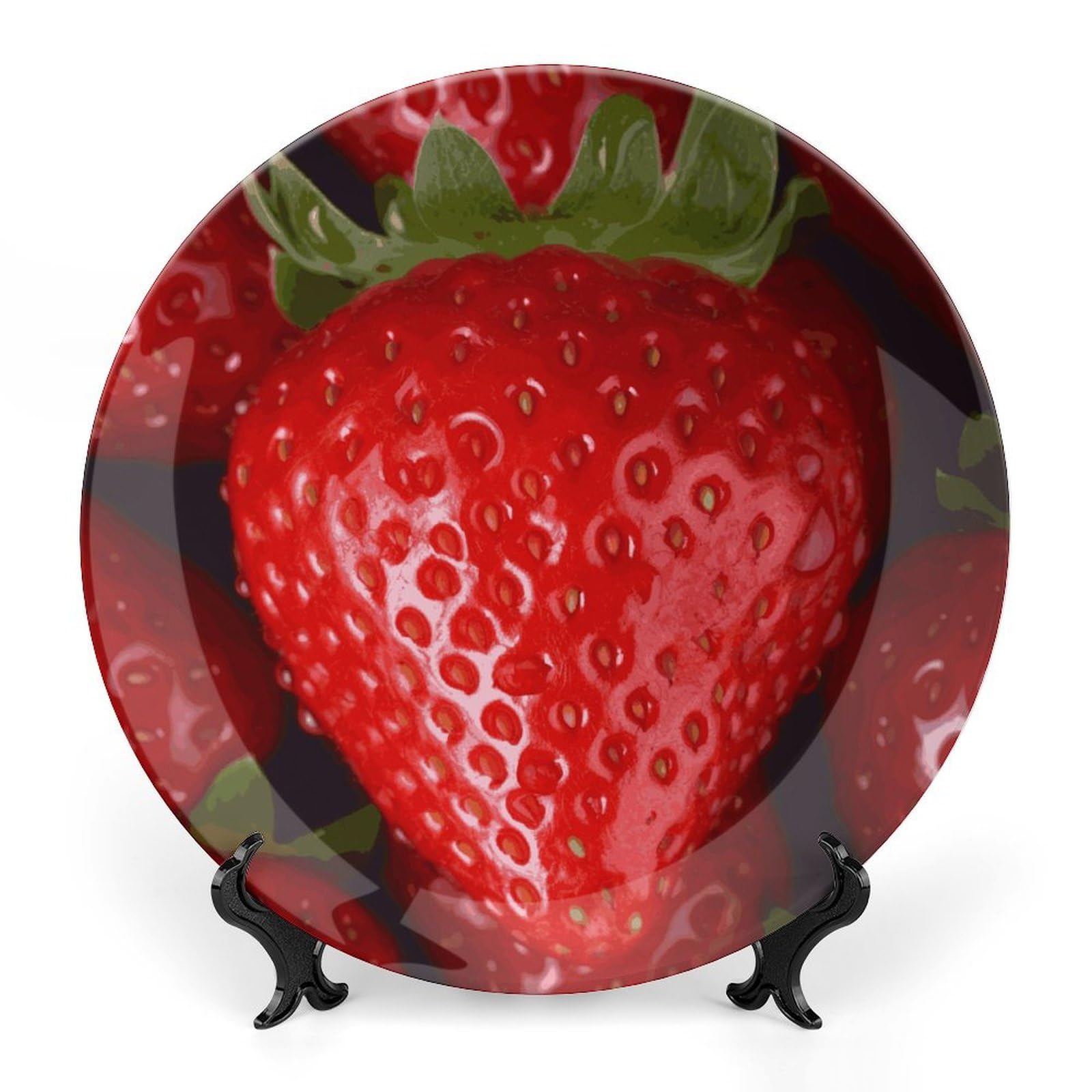 Assiettes à salade fraise rouge de 20,6 cm pour sublimer vos repas de cuisine et salon