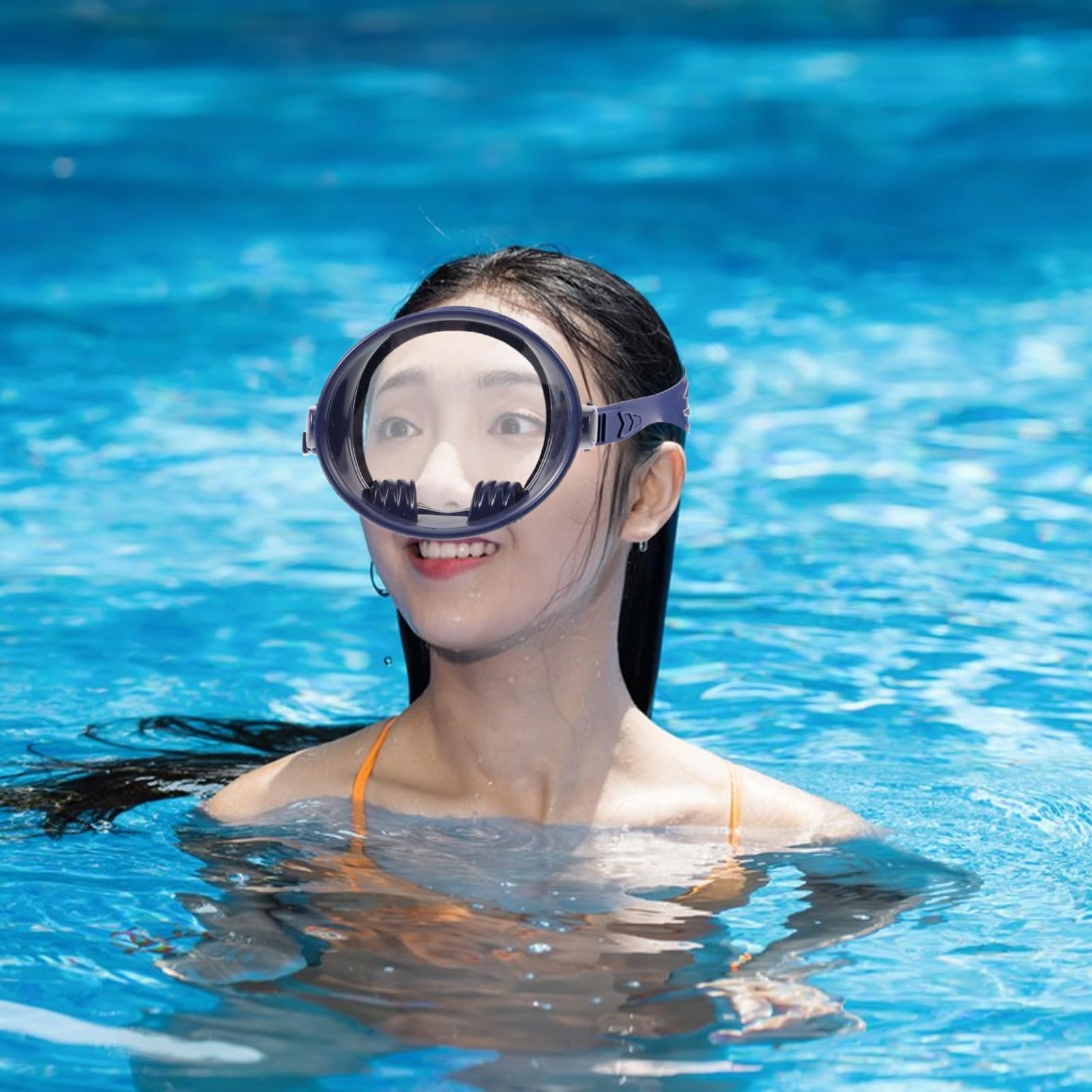 VANZACK Lunettes de Natation Unisexes avec Verres Transparents et Sangles Réglables pour Étanchéité
