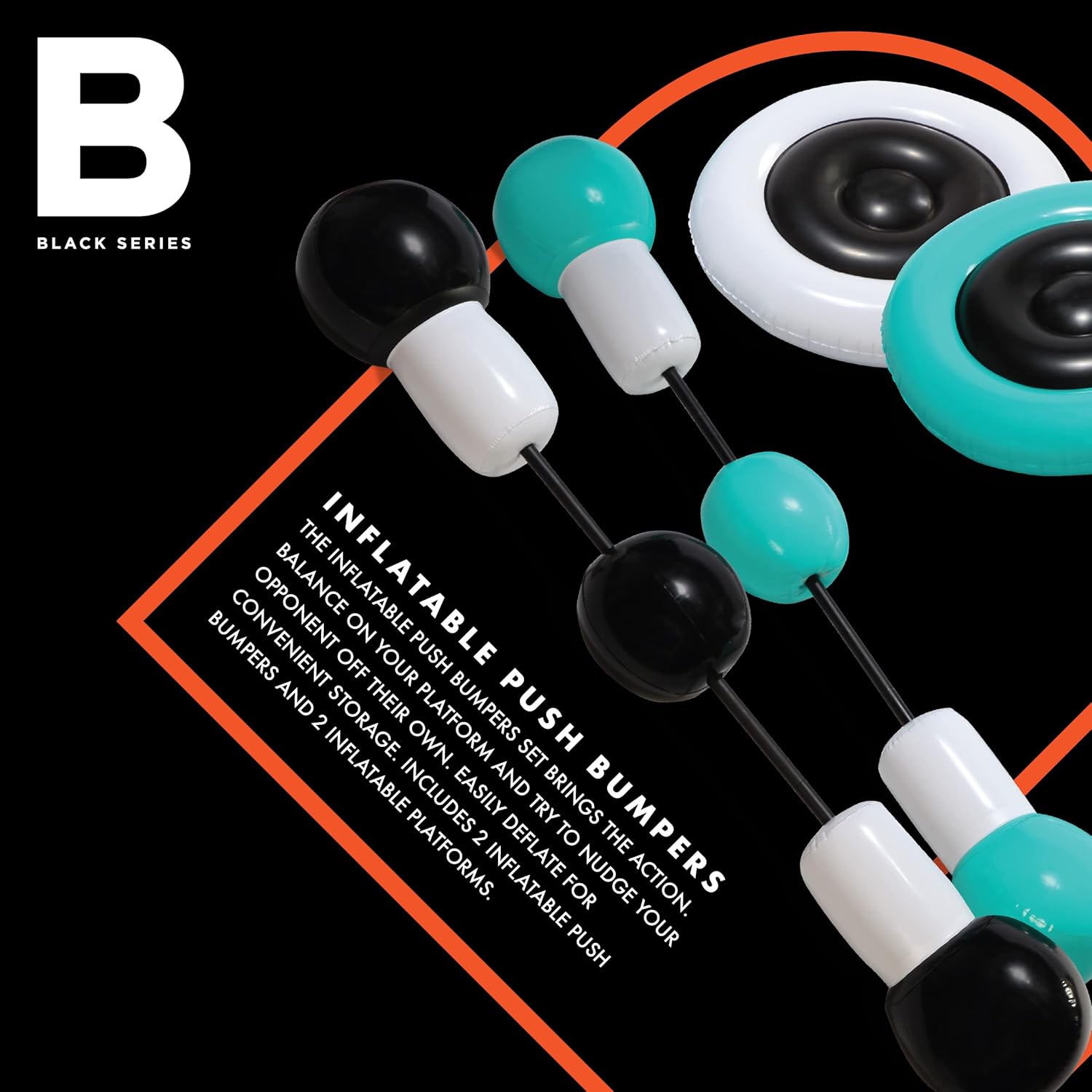 Black Series Inflatable Push Bumpers Sparring for 2 Players, Train, Play... Top Tred