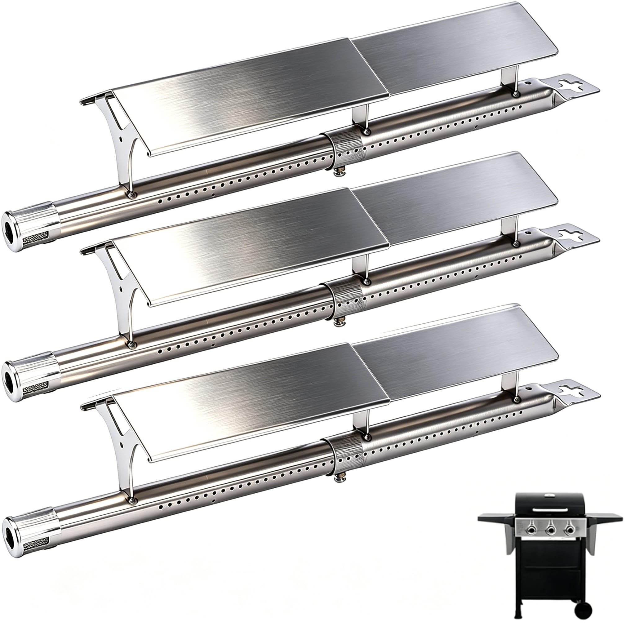 GFTIME 31 cm do 45 cm uniwersalna osłona palnika, części zamienne do Landmann, Enders, Campingaz, Outback, Taino, Tepro, Proficook, Barbecook, palników ze stali nierdzewnej i płyt grzewczych, 3 sztuki