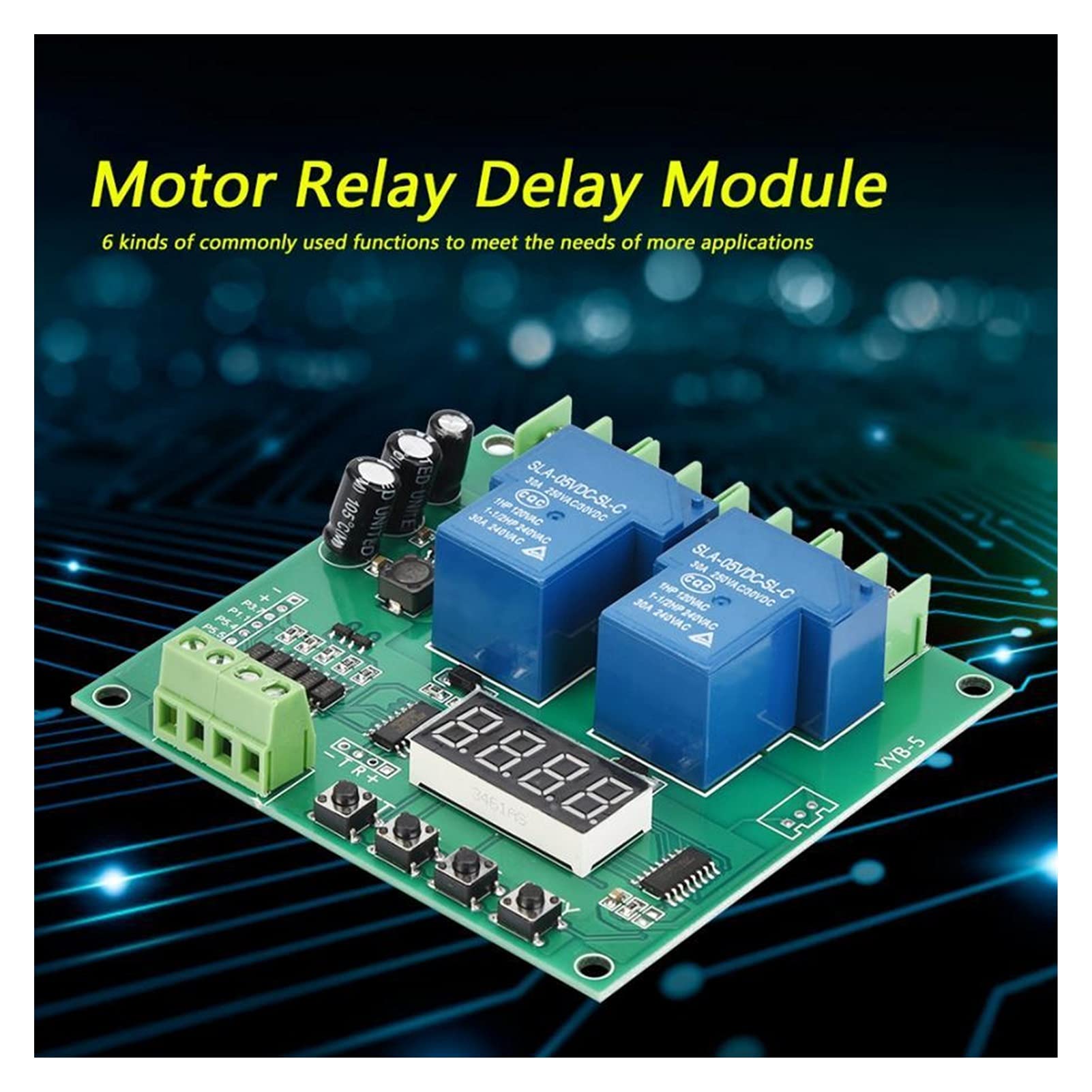 Scheda controller motore avanti/indietro YYB-5 12V 24V Modulo ciclo di temporizzazione ritardo relè due fai da te