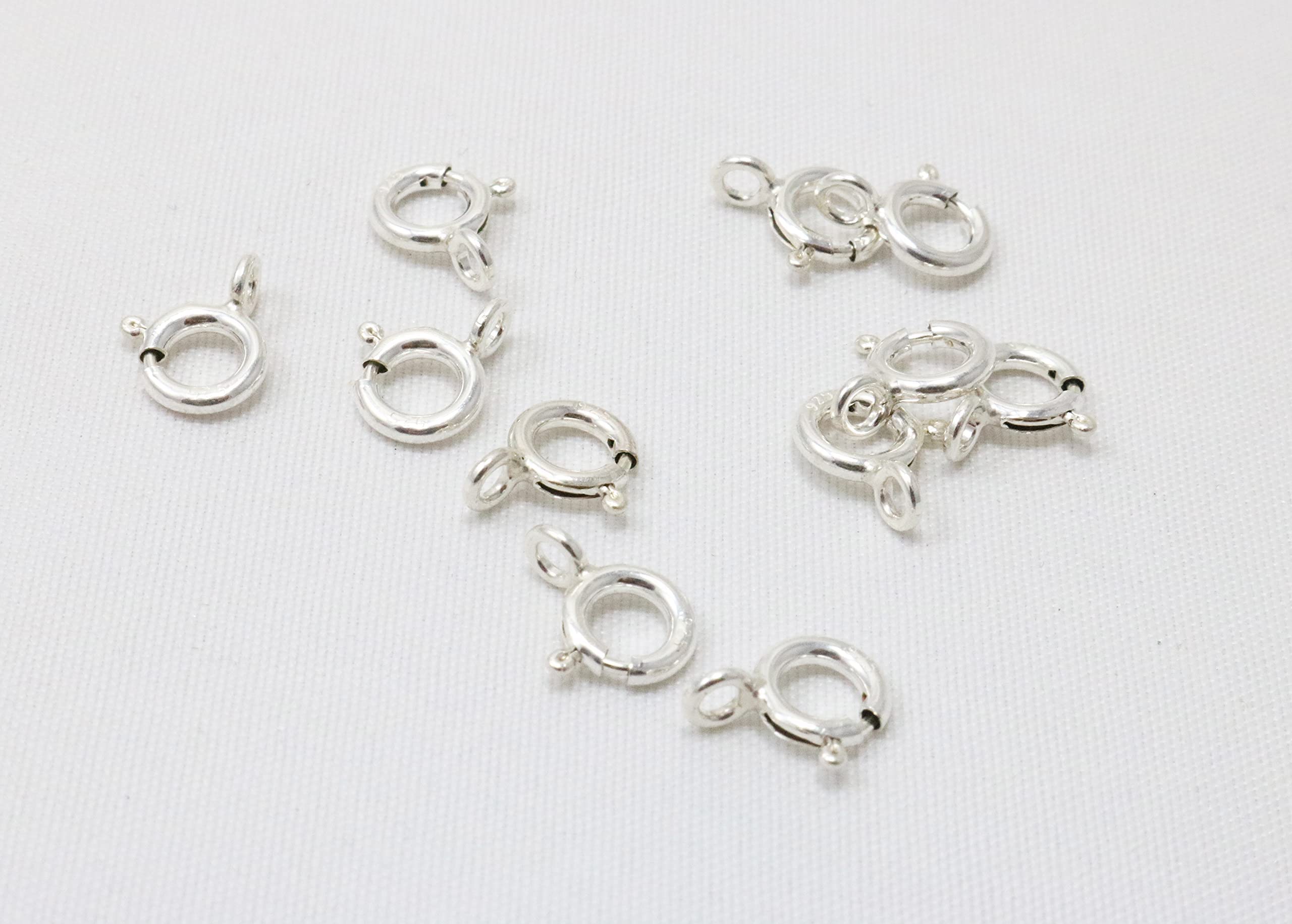 Sterling Silver Spring Ring Clasps Lot Of 10 - 5mm .925 Silver Jewelry ...