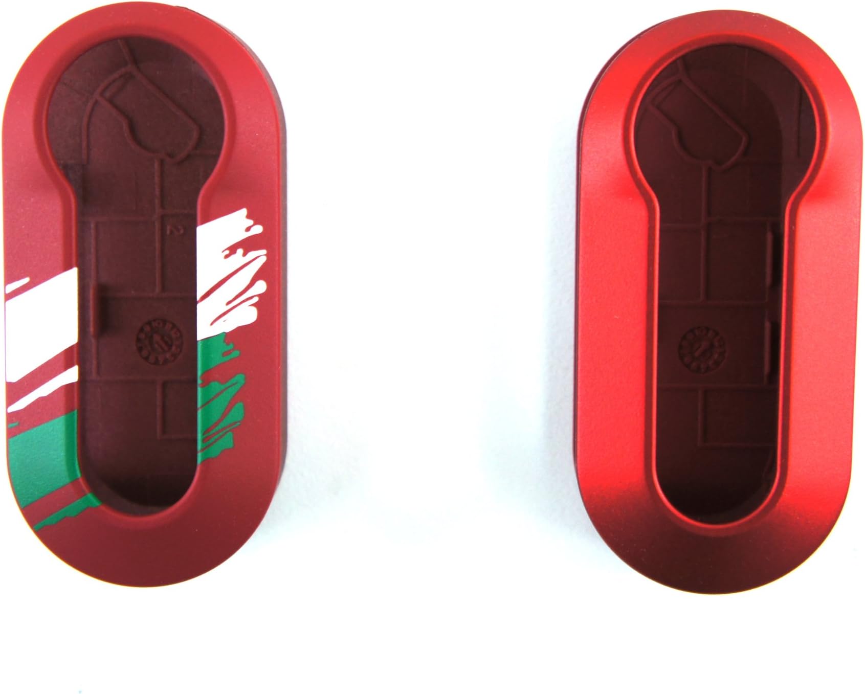 GENUINE FIAT Accessories 82212677 Red with Graphic (1) and Red (1) Key Cover for Fiat 500/500C