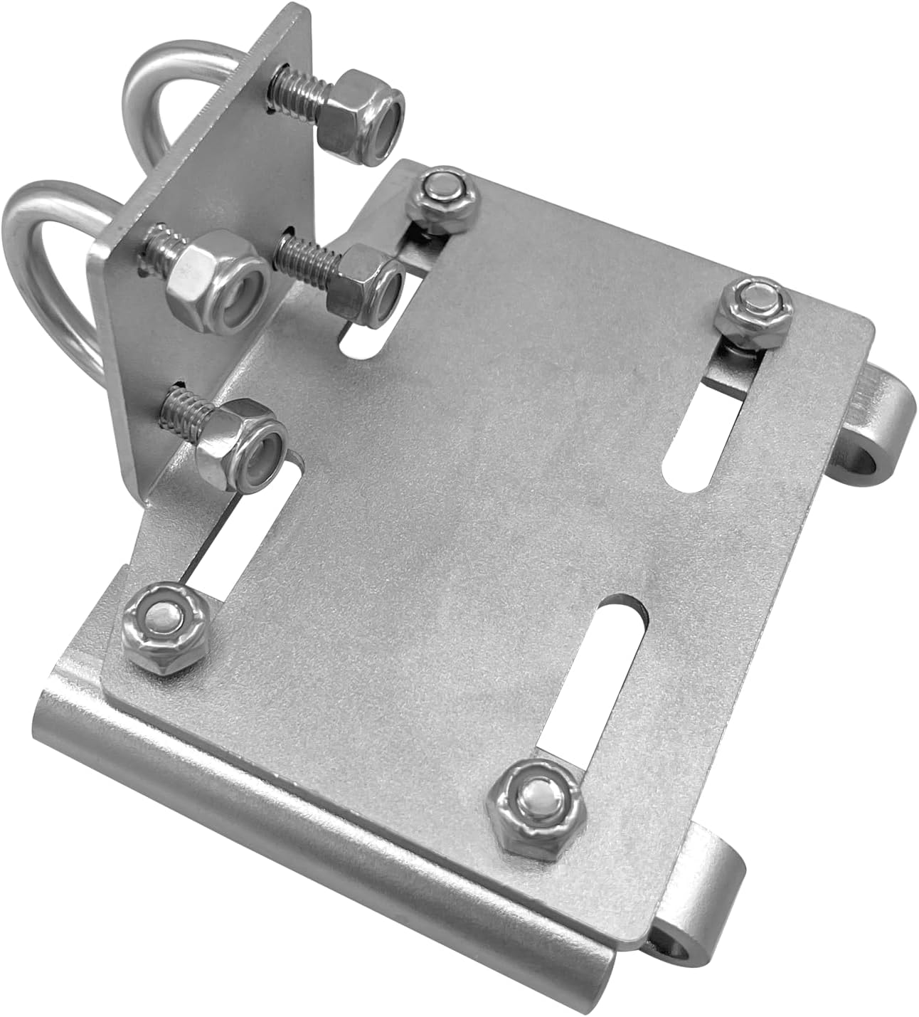 ISURE MARINE Stainless Steel Horizontal Stanchion Rail Mount Anchor Bracket, Rail Mount Fluke Anchor Bracket Rugged Durable High Hardness (Fits 7/8" to 1" Rails) for Boats Yachts Ships