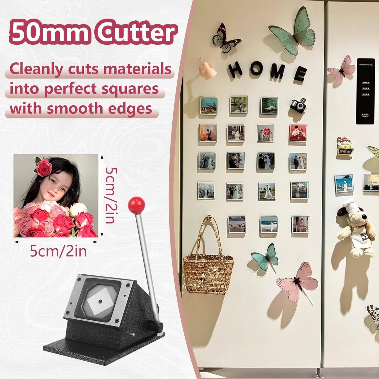 Créateur d'aimants de réfrigérateur photo à faire soi-même avec cutter, créez des aimants de réfrigérateur personnalisés pour la décoration de la maison et du bureau