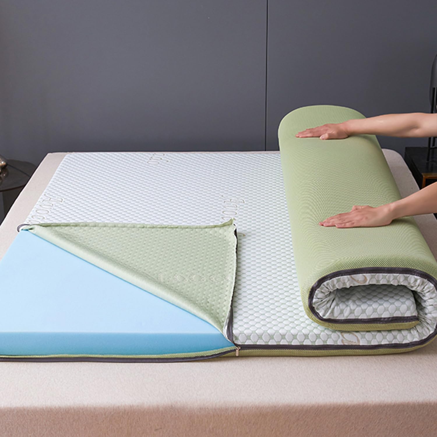 Coprimaterasso Rigido In Schiuma Ad Alta Densità 7,6 Cm - Per Letto Matrimoniale XL, Certificato CertiPUR-US, Traspirante, Sollievo Pressione