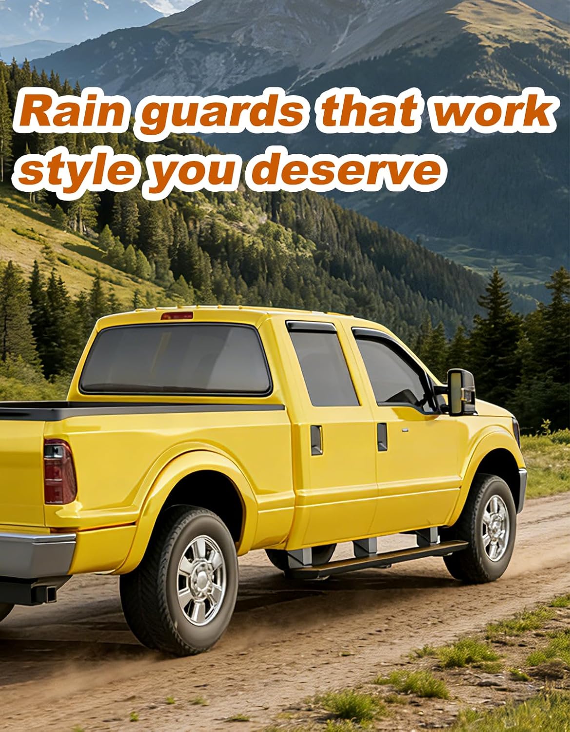 in-Channel Window Rain Guards Fit for Ford F250-F550 Super Duty SuperCrew 1999-2016 Rain Guards Extra Durable F350 Window Deflectors Visors Vent Visors Vent Shades Car Accessories -4 pcs