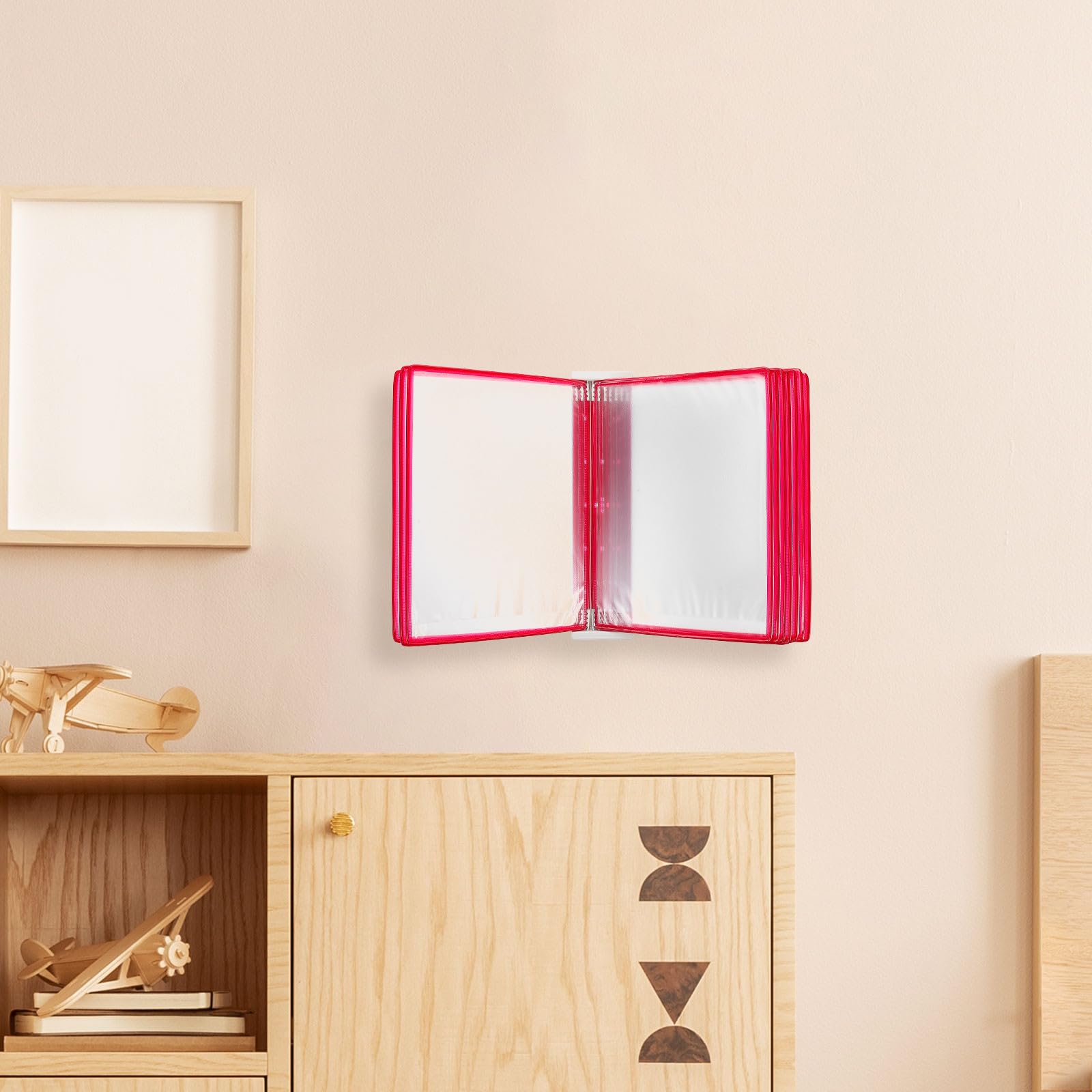 Artibetter Organizzatore da Parete per Documenti A4, 10 Tasche, Rosso