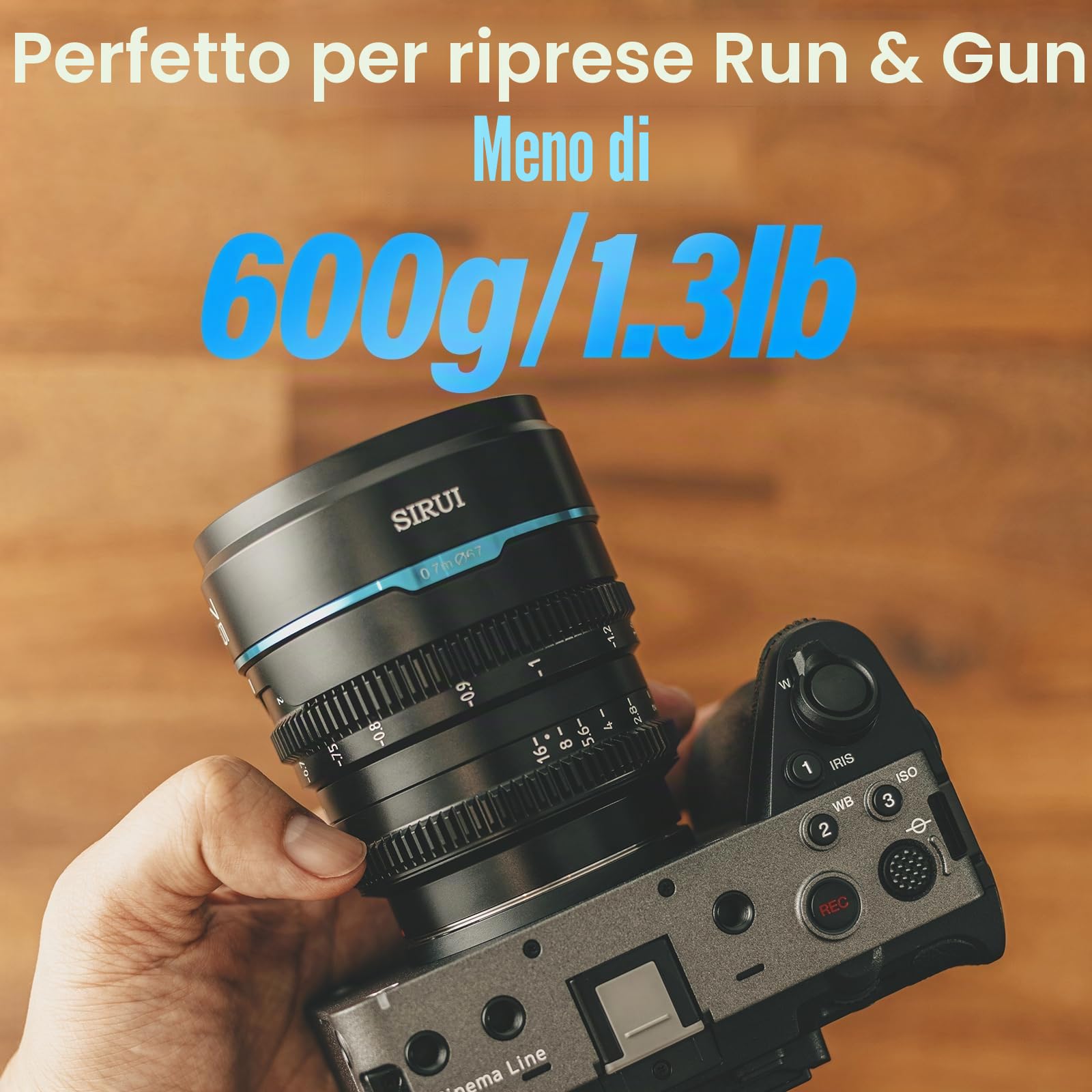 SIRUI Night Walker 16mm T1.2 Obiettivo Cine Formato S35, Grandangolo a Fuoco Manuale con Ampia Apertura, per Fotocamere MFT-Mount, per GH6, GH5II, BMPCC 4K, OM-1, Z CAM (MS16M, Nero)