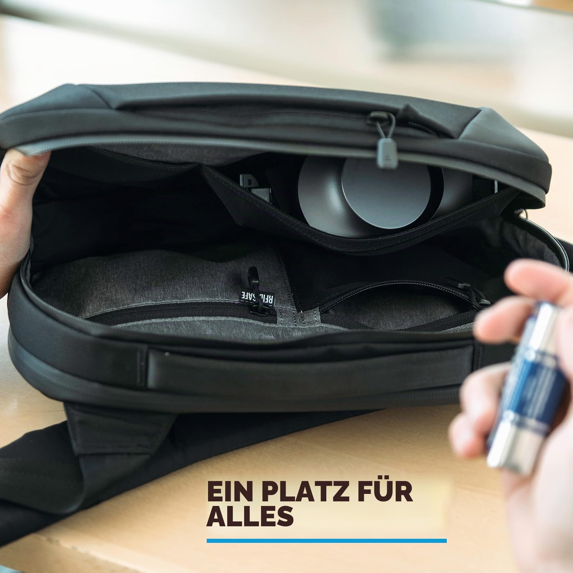 Gomatic Navigator Sling 6 L | Crossbody-Bag | Gürteltasche | Sling-Bag | Daypack | Tablet-Tasche | Umhängetasche für jeden Tag | Tagesrucksack wasserabweisend - Black