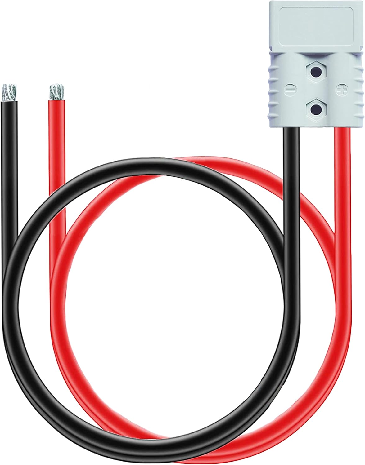 Electric Forklift Charging Plug Cable,Anderson Plug Connector Cable,120A Battery Quick Connector,Jumper Cable Connector,with 6AWG 60cm Cable Towing Winch Quick Connect Cable(120A Anderson)