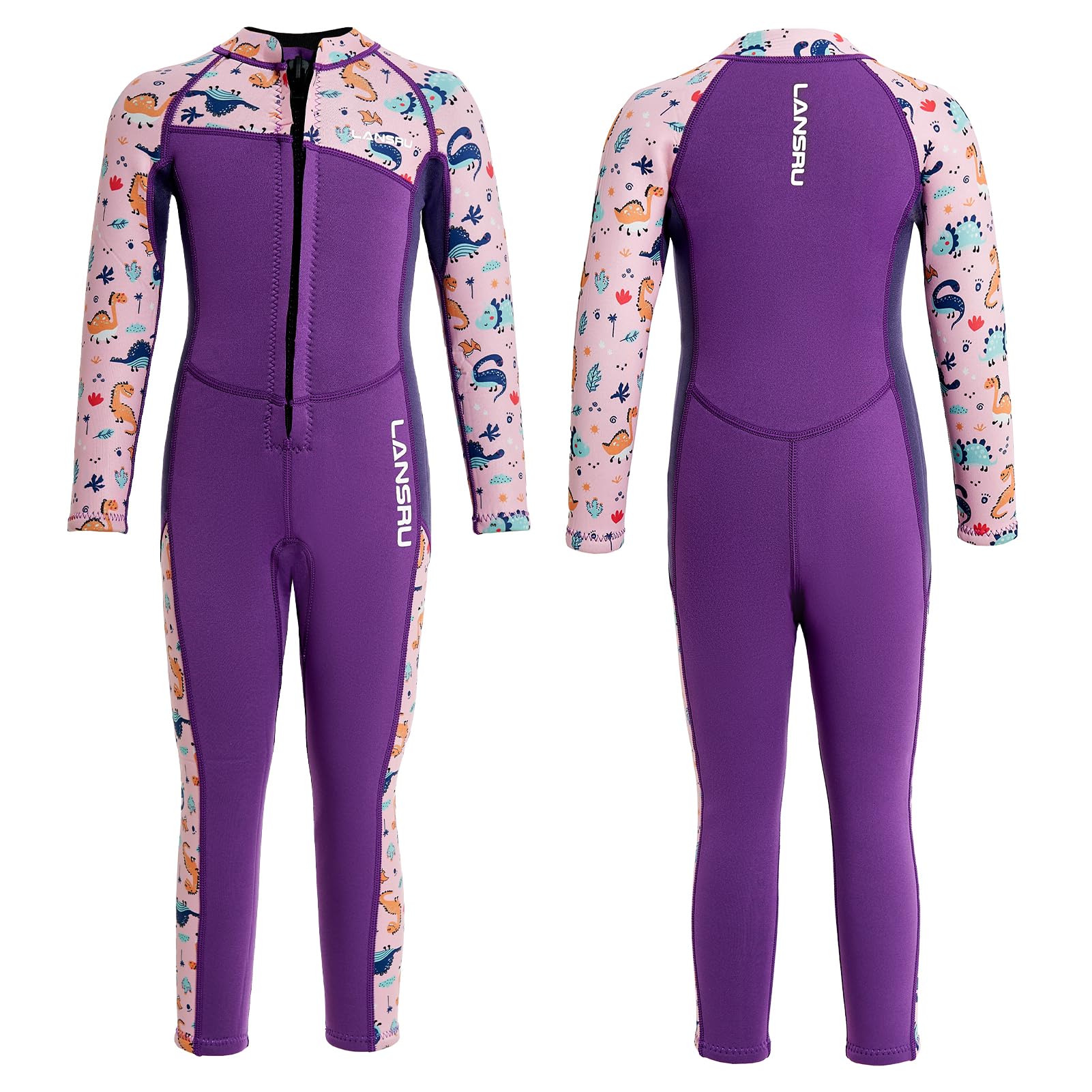 Traje de neopreno infantil 3 mm manga larga cremallera trasera para niños niñas nadar bucear surf