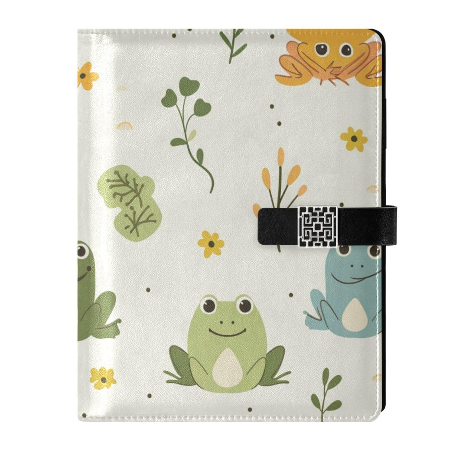 Carnet ligné grenouille en cuir de taille 16,7 x 9,2 cm pour vos notes