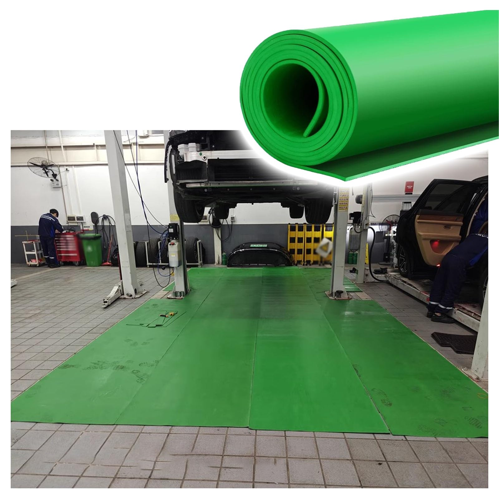 Generisch Isoliermatte, Hochspannungsisolierende Gummimatte, nichtleitende Sicherheitsmatte für Elektriker, 335 x 97,5 x 8,4 cm große Werkstattmattenrolle, ideal für Fabriken und Werkbänke