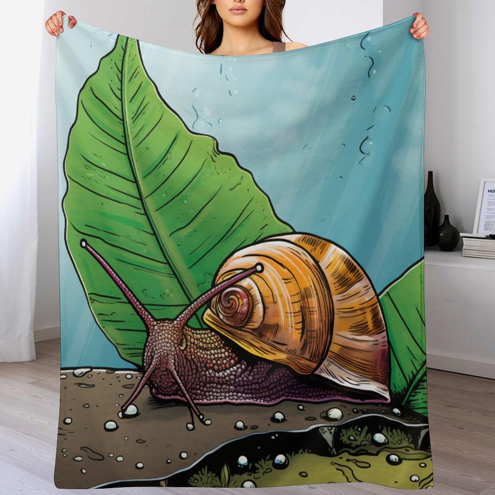 Couverture polaire escargots lit plaid flanelle douce chaud canapé couverture 130x150cm de qualité