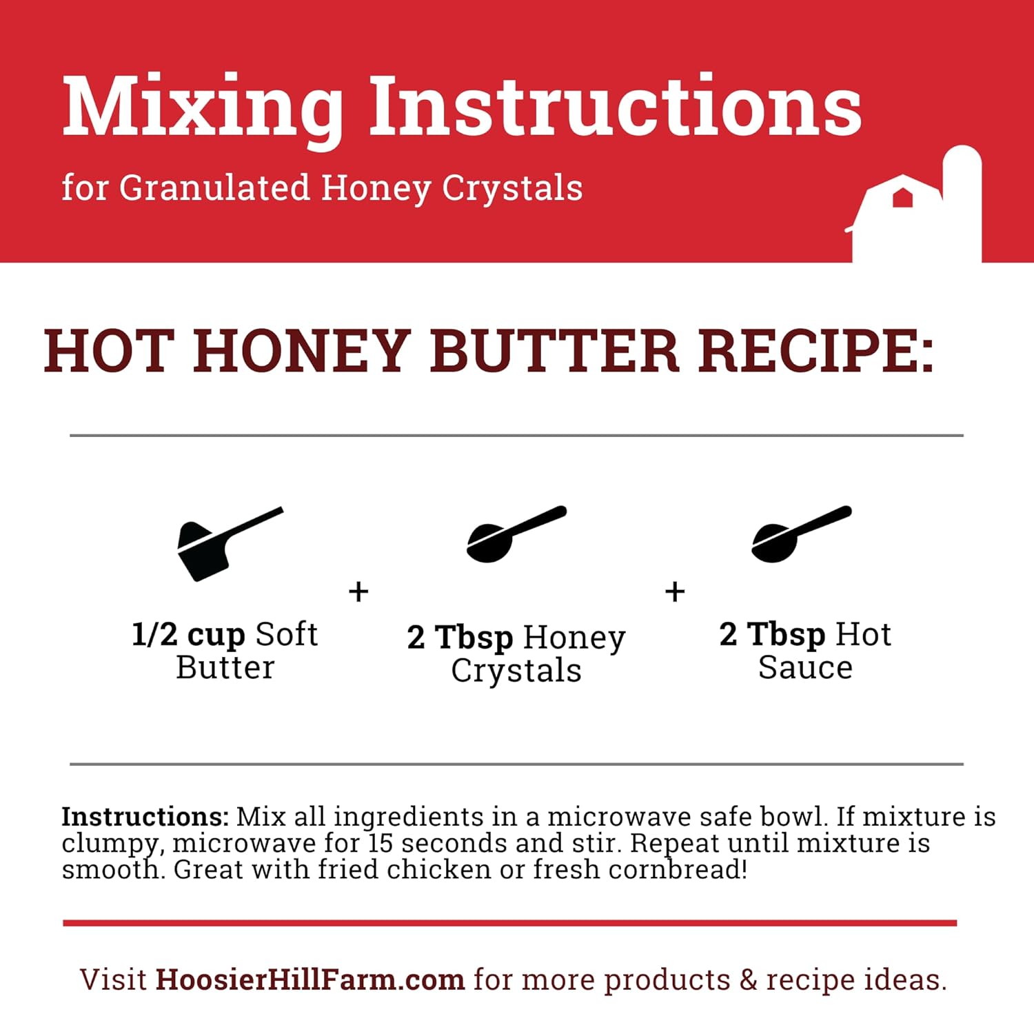 Hoosier Hill Farm Granulated Honey Crystals, 1.5LB (Pack of 2)