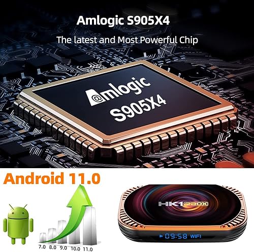 Miniatura 2 de Amlogic S905X4 TV Box Android 11.0 TV Box HK1 Box X4 4GB RAM 64GB ROM Dual-WiFi 2.4GHz/5GHz BT Quad Core 64 Bits 3D/8K 1000M Smart Box