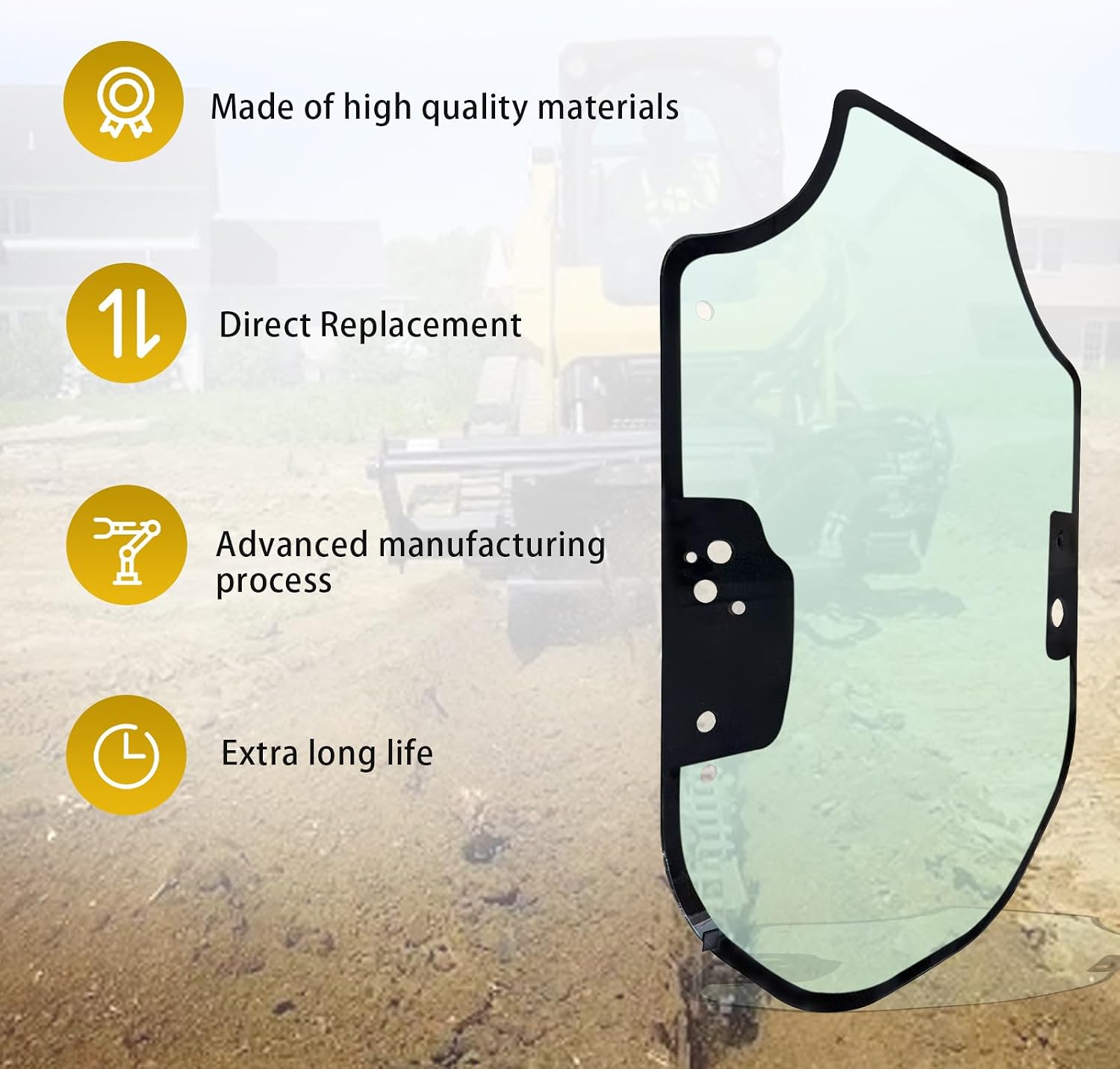 345-6230 Front Door Glass Fits For Caterpillar Skid Steer CAT SERIES D 259D 259D3 262D3 246D 249D 297D 3456230