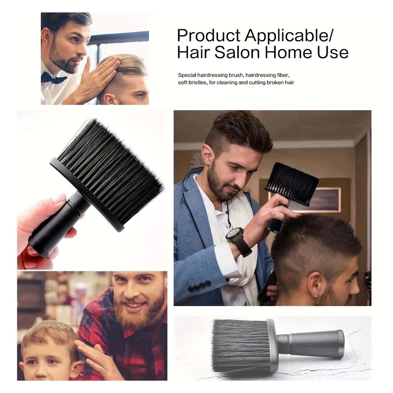 5-teiliges Haarschneide- Und Staubentfernungsbürsten-Set, Borsten-Haarstyling-Werkzeug, ABS-Griff, Haartyp-Reinigungsmittel(5pcs set-A)